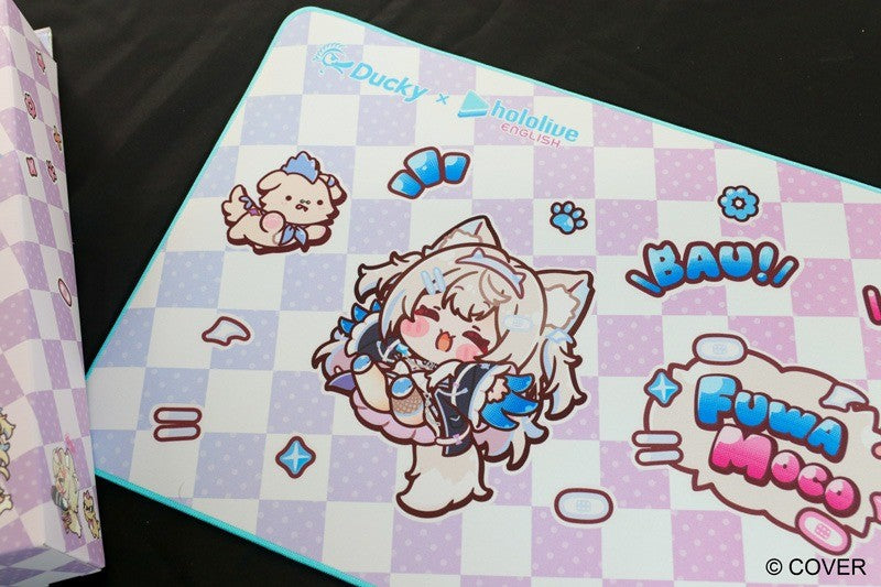 Gift Idea Ducky x hololive Fuwamoco Limited Edition One 2 RGB Keyboard Mat Set