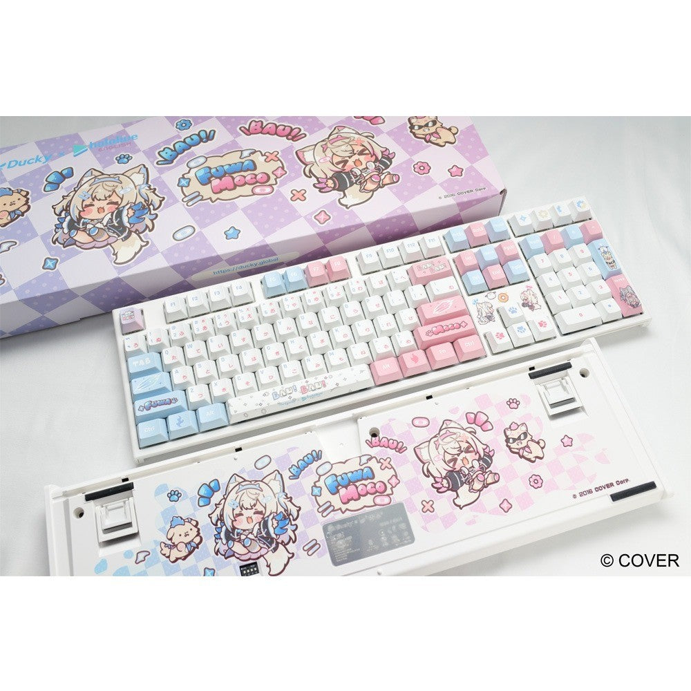 Gift Idea Ducky x hololive Fuwamoco Limited Edition One 2 RGB Keyboard Mat Set