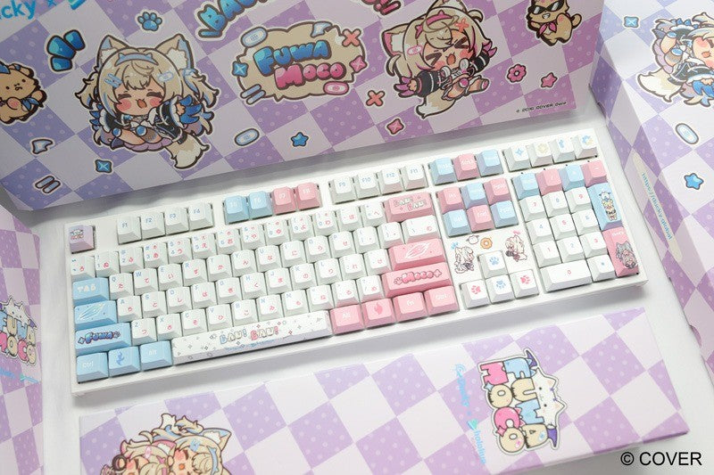 Gift Idea Ducky x hololive Fuwamoco Limited Edition One 2 RGB Keyboard Mat Set