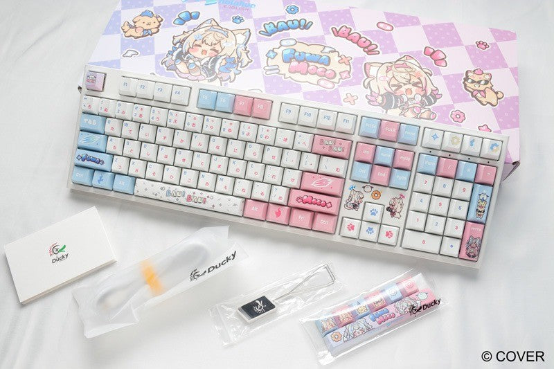 Gift Idea Ducky x hololive Fuwamoco Limited Edition One 2 RGB Keyboard Mat Set