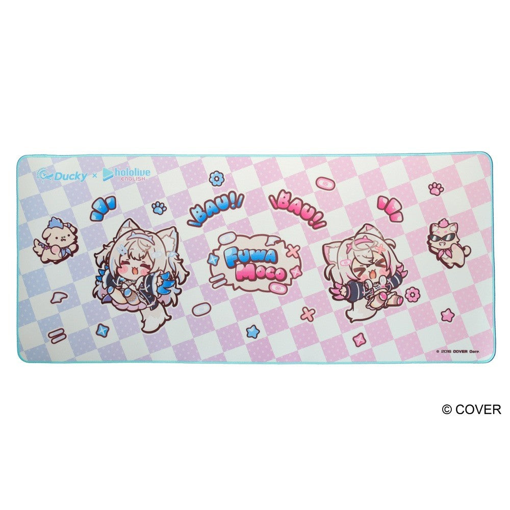 Gift Idea Ducky x hololive Fuwamoco Limited Edition One 2 RGB Keyboard Mat Set