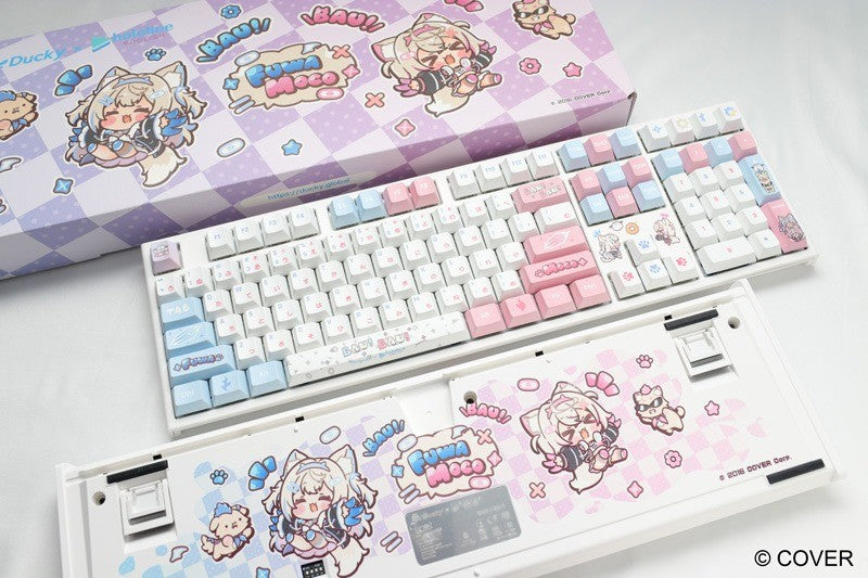 Gift Idea Ducky x hololive Fuwamoco Limited Edition One 2 RGB Keyboard Mat Set