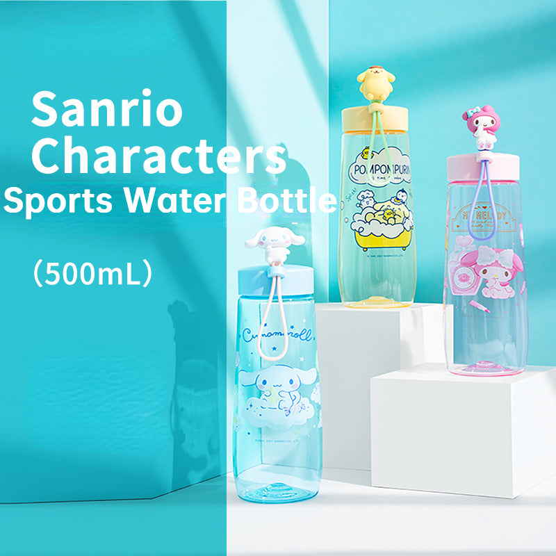 Sanrio Cinnamoroll Kuromi Pompom Purin Sports Water Bottle Handy Cup 500ml / 17Oz