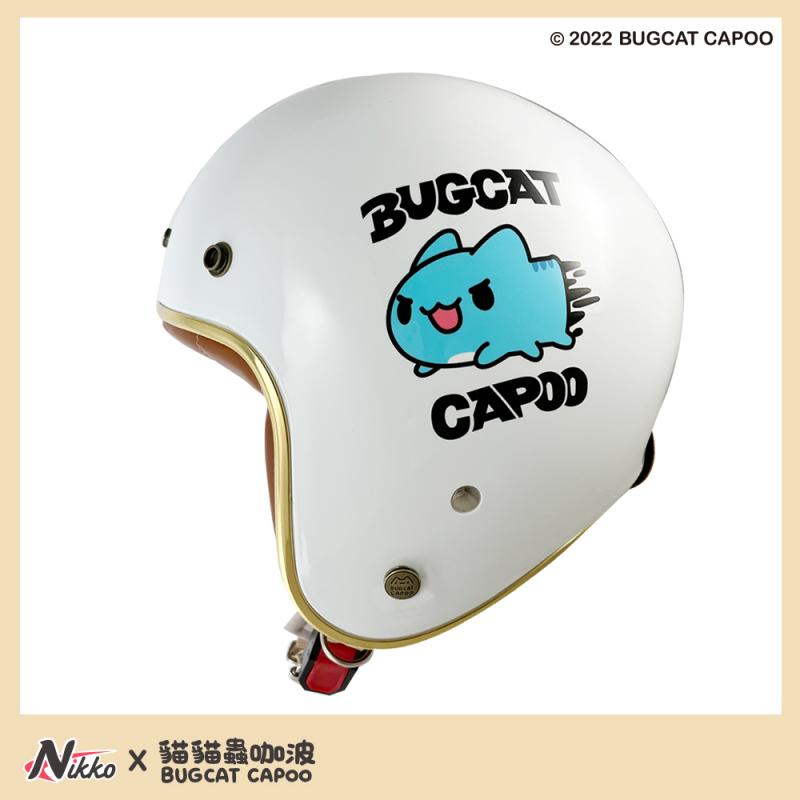 Nikko BUGCAT CAPOO Open-Face Helmet With Face Shield 3/4 Motorcycle Helmet Retro Vintage