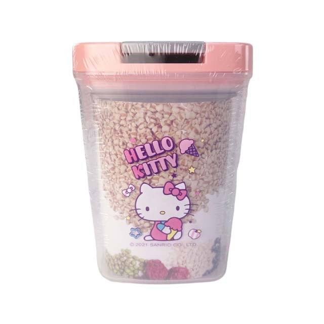 Hello Kitty Square Airtight Sealed Cans 960ml 32.5Oz (3 Designs by Random)