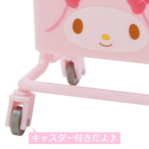 Japan Sanrio My Melody Table Mini Roller Shelf Storage Rack Cart Dining Cart Miniature Deco