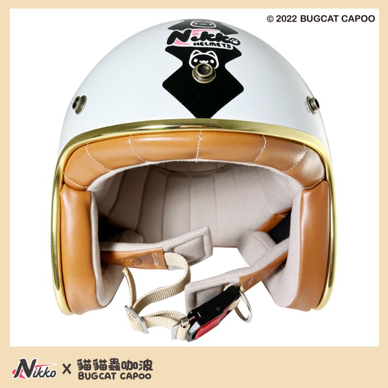 Nikko BUGCAT CAPOO Open-Face Helmet With Face Shield 3/4 Motorcycle Helmet Retro Vintage