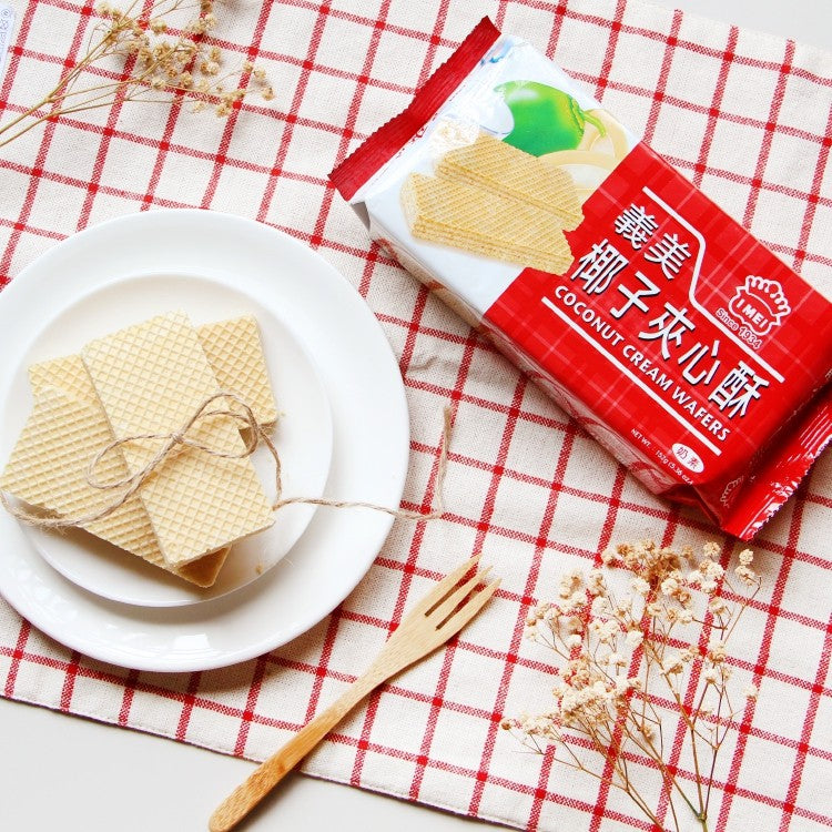 I-Mei Cream Wafer Cookies Peanut/Lemon/Strawberry/Coffee/Coconut/Taro/Milk/Chocolate Flavors 5.4Oz 152g 義美 夾心酥 花生/檸檬/草莓/咖啡/椰子/香芋/牛奶/巧克力風味 餅乾 152g - Buy Taiwan Online