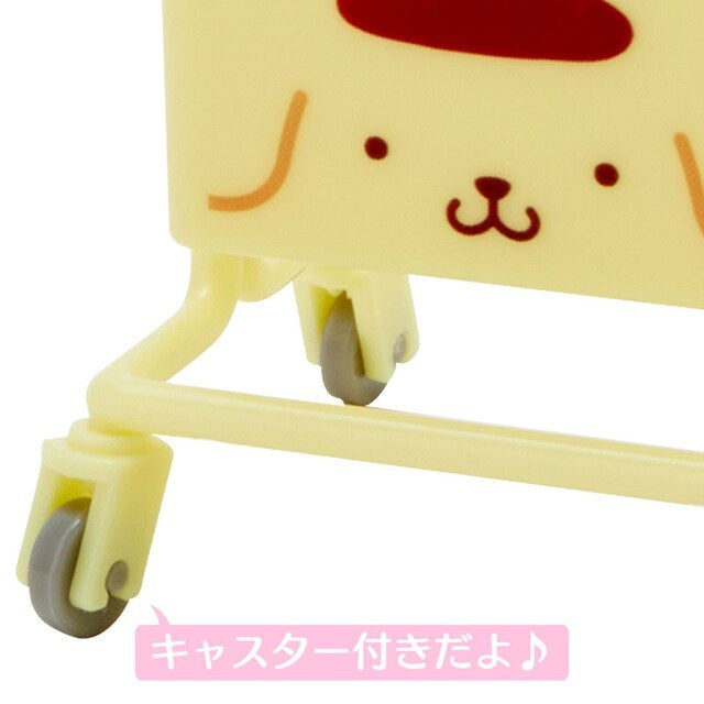 Japan Sanrio Pompompurin Table Mini Roller Shelf Storage Rack Cart Dining Cart Miniature Deco
