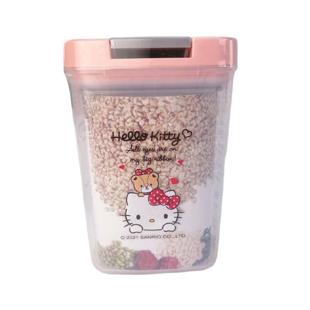 Hello Kitty Square Airtight Sealed Cans 960ml 32.5Oz (3 Designs by Random)