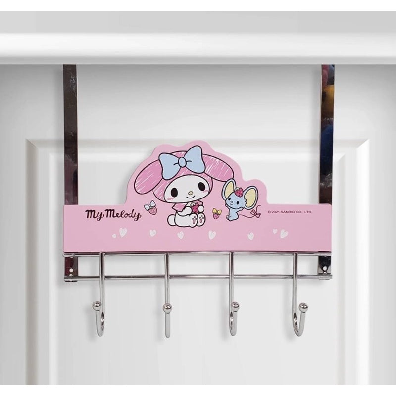 ⭕️正品 Hello Kitty My Melody Over The Door Hook Hanger Heavy-Duty Organizer for Coat Towel Bag Robe 4 Hooks Iron - Buy Taiwan Online