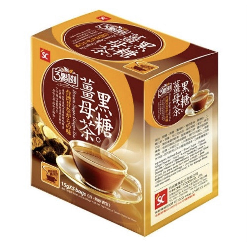 3:15 PM Taiwanese Brown Sugar Ginger Tea 5.3Oz 150g (5pcs/box) 三點一刻黑糖薑母茶 (5入/盒) - Buy Taiwan Online