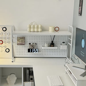 Bookshelf with Wire-Wrap Board Desk Multi-Layer Iron Shelf Student Desk Computer Desk Shelf Cosmetics Storage Rack