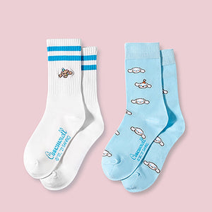 Miniso MINISO Sanrio Long Socks JK Socks Two Pairs in One Melody Cinnamoroll Pompom PUrin Little Twin Stars Badtz Maru