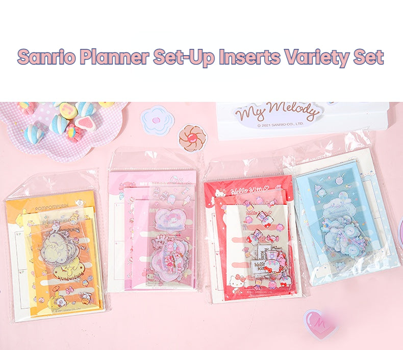 Sanrio Hello Kitty My Melody Cinnamoroll Pompom Purin Planner Set-Up Inserts Variety Set Notebook Journal Book Ship by Random