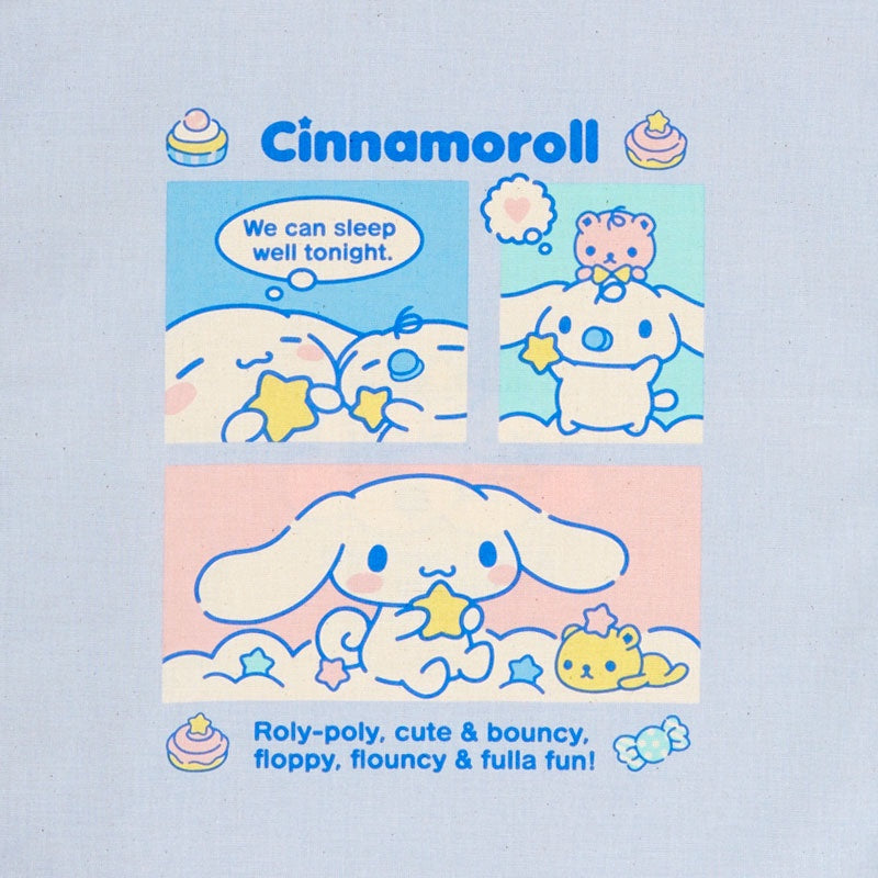 Sanrio Japan Cinnamoroll Straight Canvas Bag Shoulder Bag (Blue Grid Figure Model)