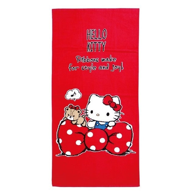 Sanrio Hello Kitty Beach Towel 30" X 60" 100% Cotton Bath Shower Pink 5 Designs