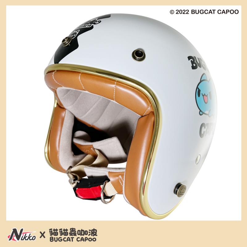Nikko BUGCAT CAPOO Open-Face Helmet With Face Shield 3/4 Motorcycle Helmet Retro Vintage - Buy Taiwan Online