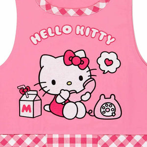 Sanrio Japan Hello Kitty Women Apron Tunic Type 2 Pockets for Cooking Kitchen Craft Gardening Pink Gift