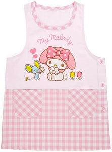Sanrio Japan My Melody Women Apron Tunic Type 2 Pockets for Cooking Kitchen Craft Gardening Pink Check Gift
