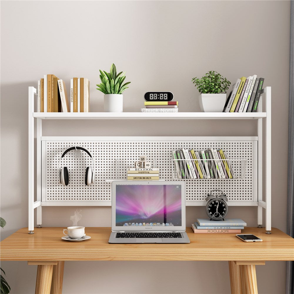 Pegboard Book Shelf Storage Rack Desktop Multi-Layer Iron Shelf Student Computer Desk Desk Wire-Wrap Board