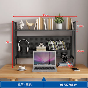 Pegboard Book Shelf Storage Rack Desktop Multi-Layer Iron Shelf Student Computer Desk Desk Wire-Wrap Board
